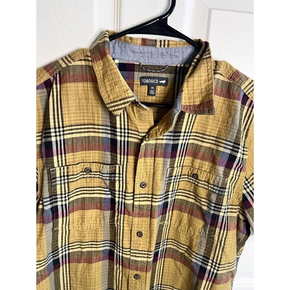 Toad & Co Smythy Button Up Shirt Plaid Organic Cotton Mens Medium Camping Hiking - Picture 3 of 9